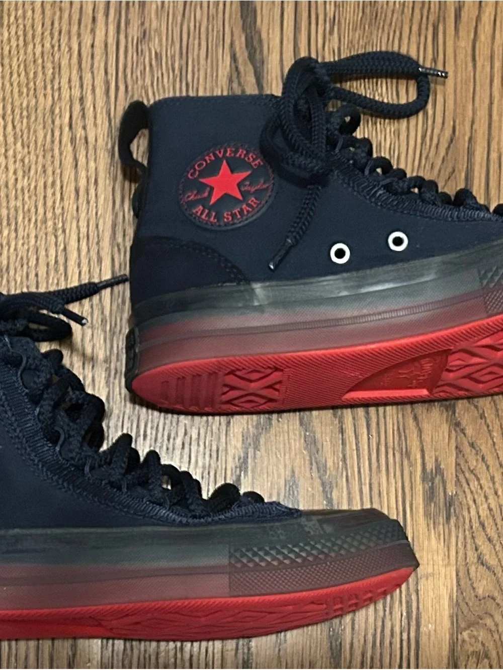 Men's Navy High-Top Sneakers with Red Gradient Sole exclusive authentic